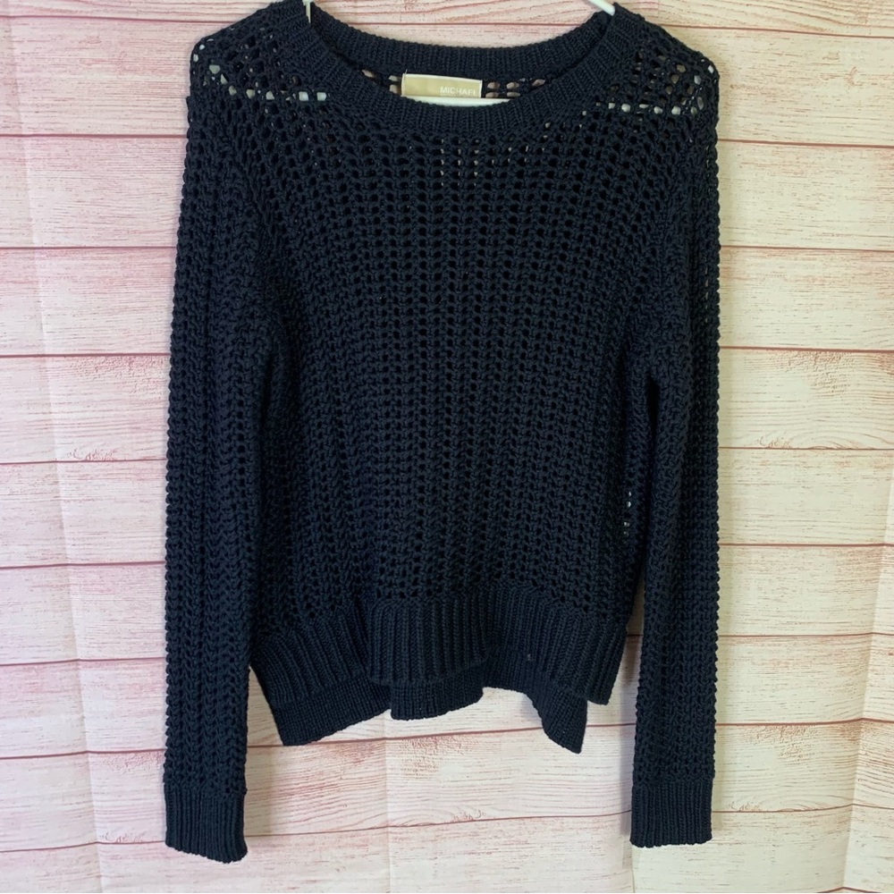 Michael Kors Navy Open Knit Sweater Size Small